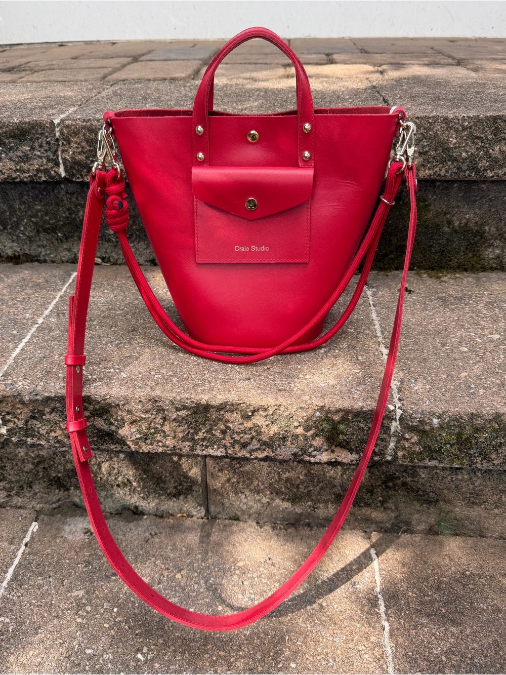 NWT Craie Notion Bucket Tote in Lipstick Red